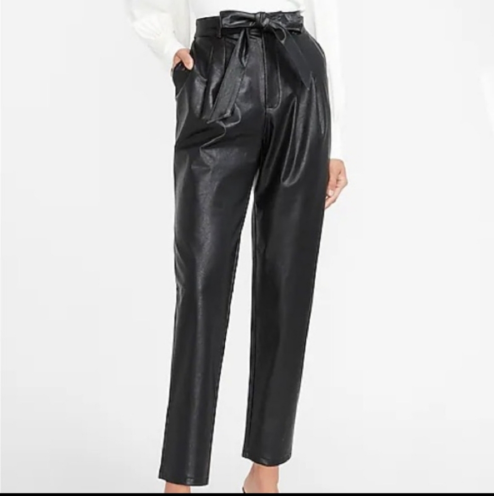 Express Vegan Leather Ankle Pants NWT